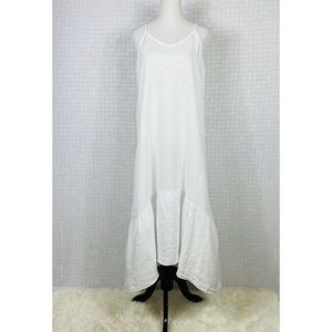 NWT Terzo Millennio Pure Linen White Spaghetti Strap High Low Maxi Dress